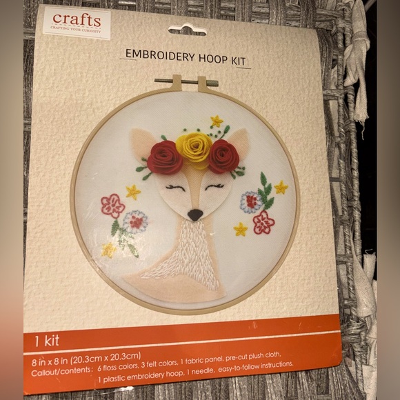 Other - Deer with flowers embroidery hoop kit 8 in x 8 in.. (NWT)